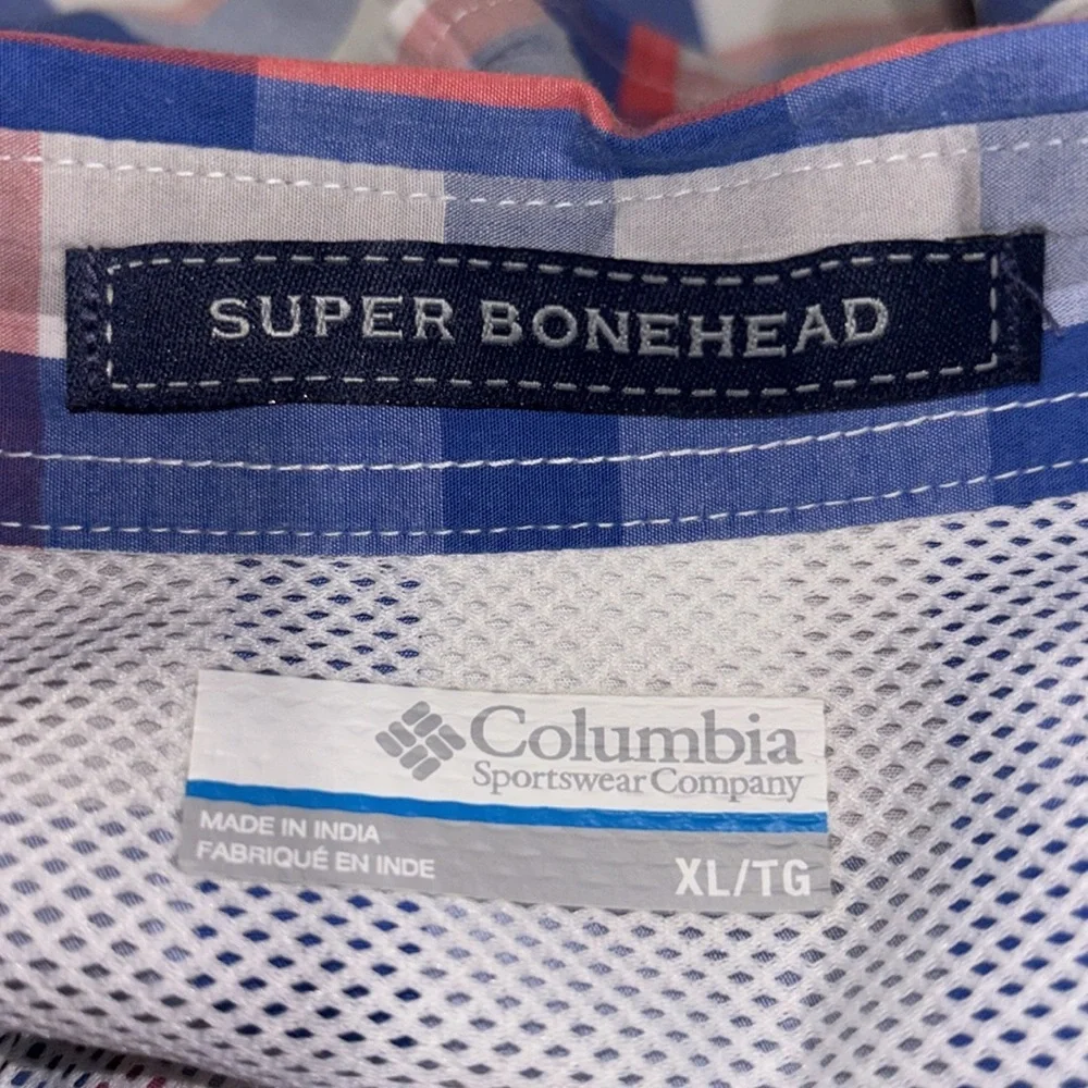 XL Columbia PFG Shirt Red white and Blue Memorial Day 4th of July Super Bonehead - Picture 6 of 6